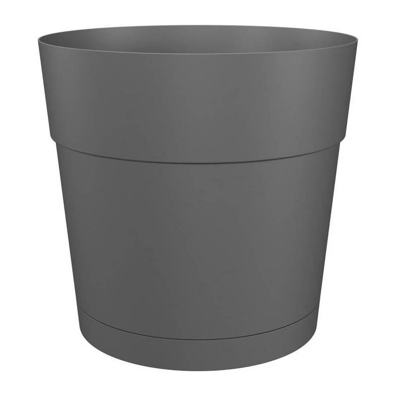Artevasi - Pot A Fleurs Et Plantes Rond Capri Large - Plastique - Réservoir D'eau - Diametre 50 Cm - Anthracite - Artevasi - Image 1