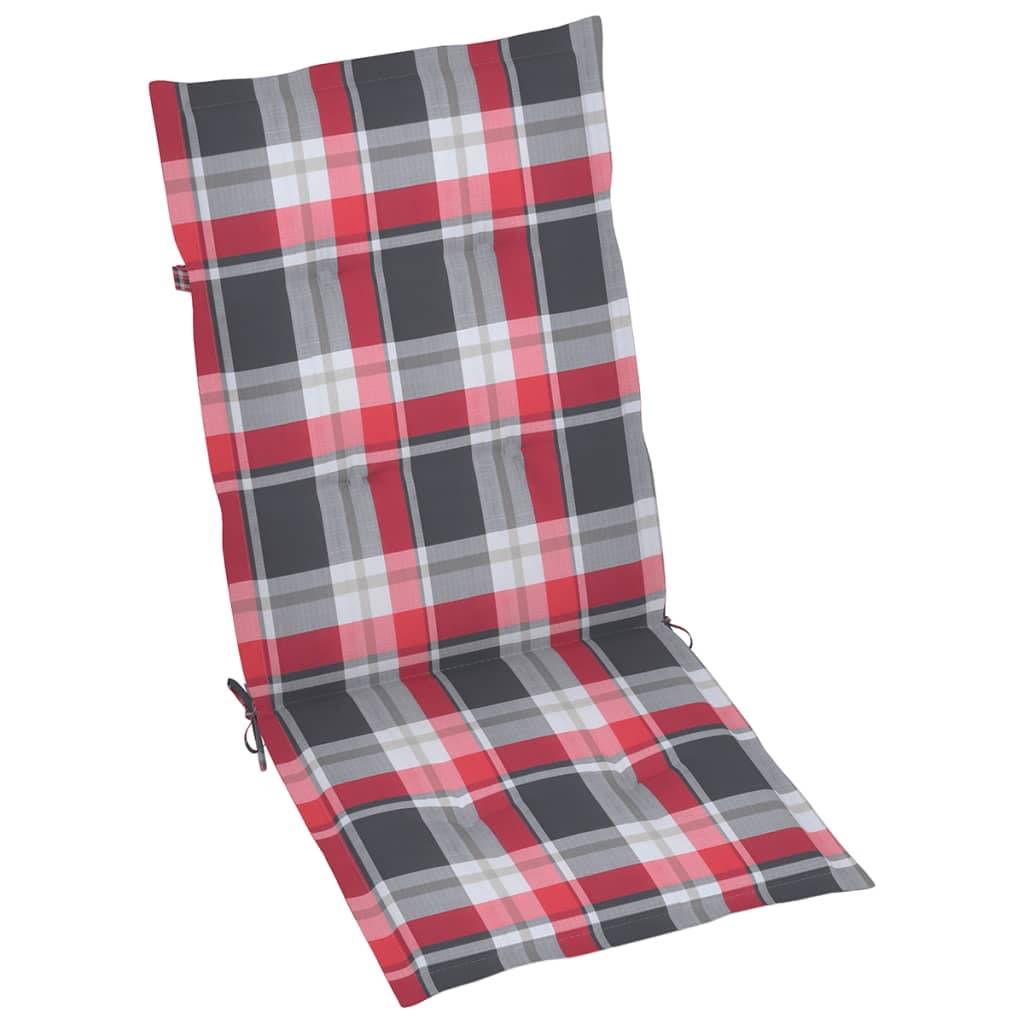 PANGIVO - Chaises inclinables de jardin et coussins rouges Teck solide 57 x 71.5 x 100 cm - PANGIVO - Image 7