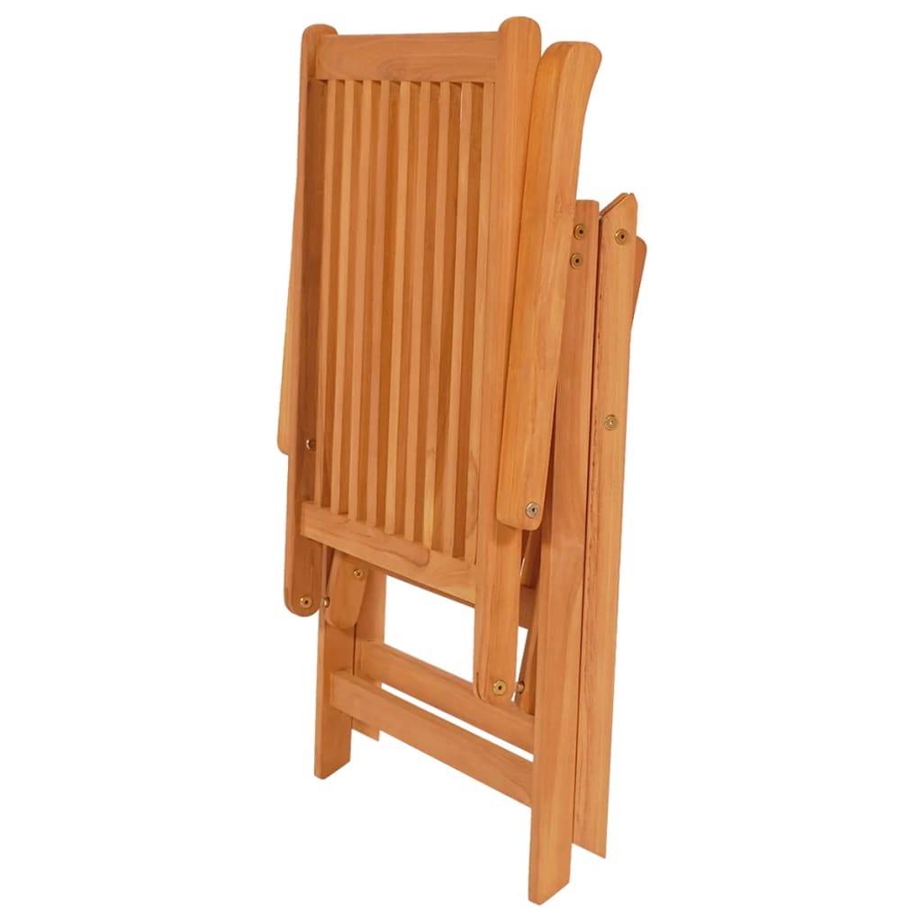 PANGIVO - Chaises inclinables de jardin et coussins rouges Teck solide 57 x 71.5 x 100 cm - PANGIVO - Image 5