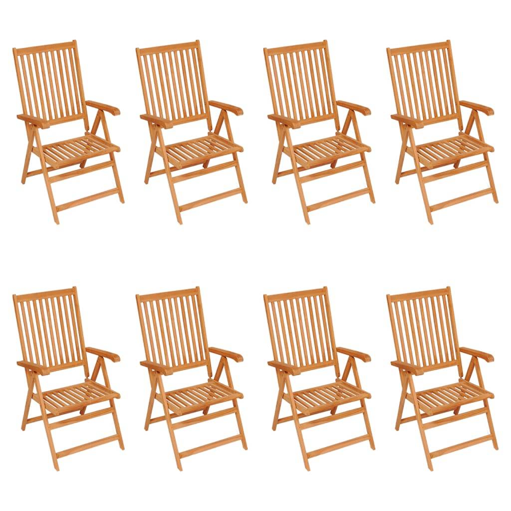 PANGIVO - Chaises inclinables de jardin et coussins rouges Teck solide 57 x 71.5 x 100 cm - PANGIVO - Image 2