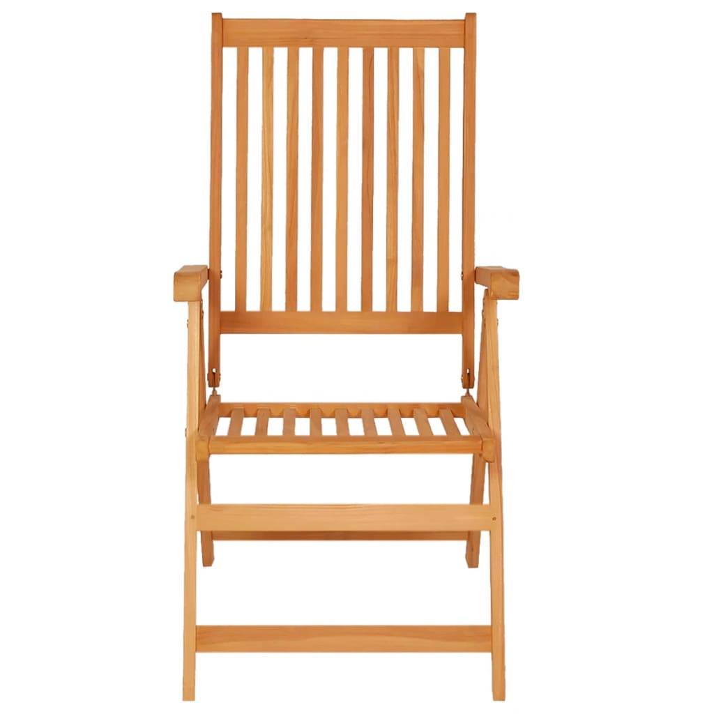 PANGIVO - Chaises inclinables de jardin et coussins rouges Teck solide 57 x 71.5 x 100 cm - PANGIVO - Image 4