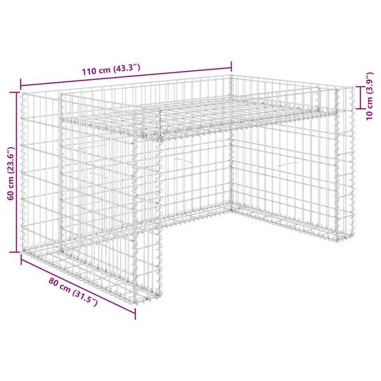 Vidaxl - Garage tondeuse à gazon lit surélevé 110x80x60 cm Fil en acier vidaXL 145655 - Image 3