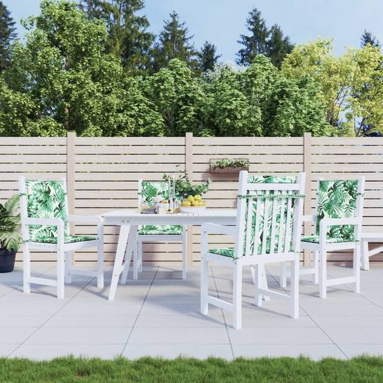 PANGIVO - Coussins de chaise dossier bas polyester motif feuilles 100 x 50 x 3 cm - PANGIVO - Image 1