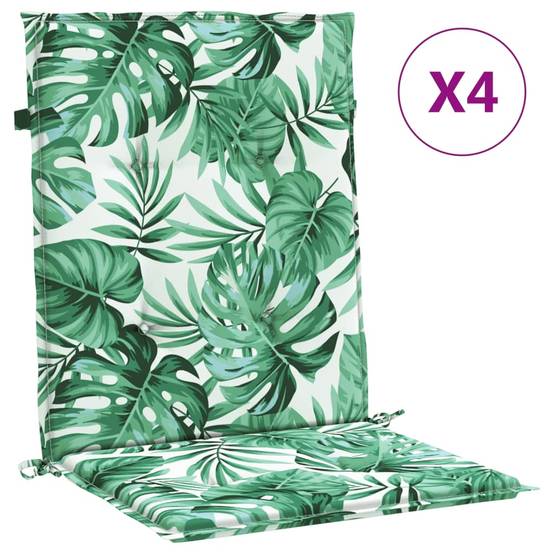PANGIVO - Coussins de chaise dossier bas polyester motif feuilles 100 x 50 x 3 cm - PANGIVO - Image 2