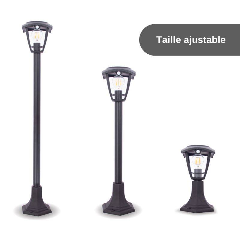 Xanlite - Borne solaire rétro LED IP44, 400 lumens, détecteur de mouvement, avec ampoule, Noir - SO2011R - Image 7
