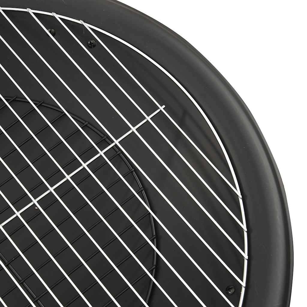 ComfortXL - Brasero Barbecue 2-en-1 Acier avec Tisonnier et Grille pour Jardin Pliable Noir – ComfortXL Outdoor Living - Image 7