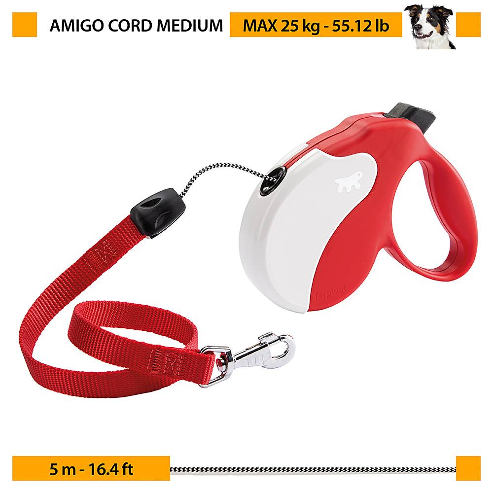 Ferplast - Ferplast Laisse Chien Enrouleur AMIGO MEDIUM, Laisse pour Chiens de Taille Moyenne jusqu'à 25 Kg. Cordon Extensible max 5 m. Bouton de verrouillage et - Image 2