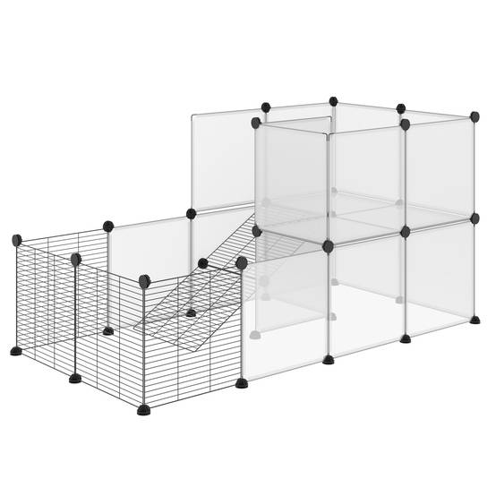 Enclos Lapin Modulaire Acier Animaux Panneaux Transparents 140x70x70cm - ComfortXL Outdoor Living - Image 2