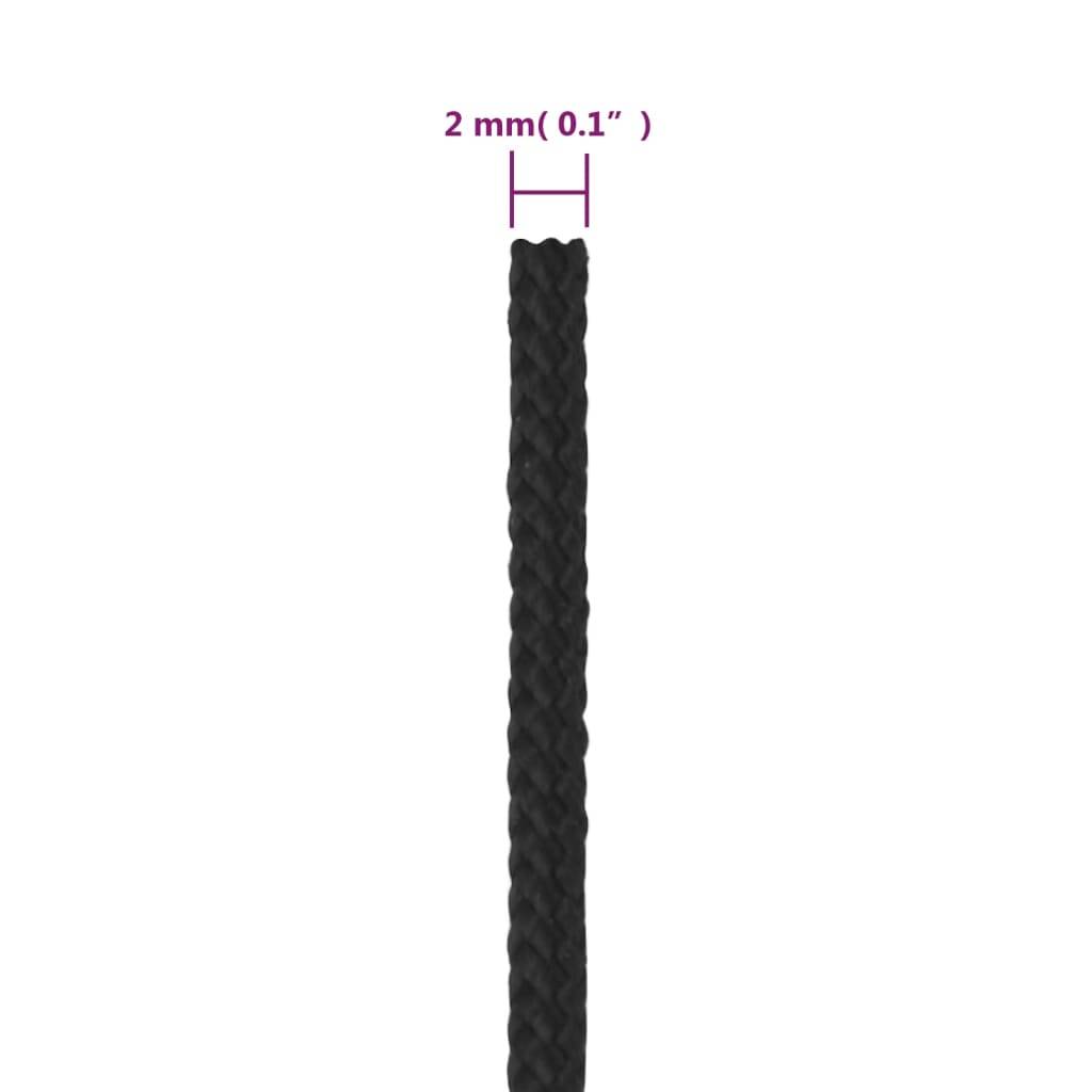 Corde de bateau Noir complet 2 mm 250 m Polypropylène Maison Chic - Image 6