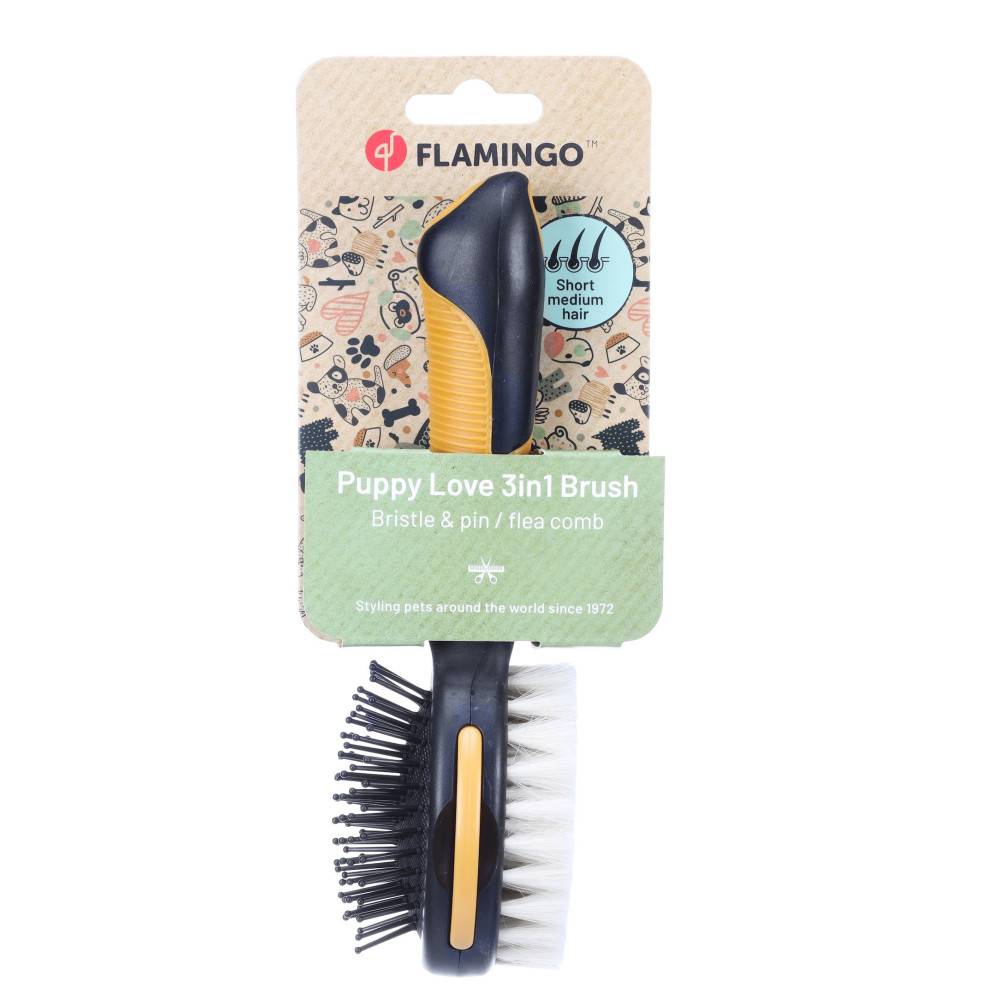 Flamingo - Brosse douce , Brosse à picots et Peigne à puces pour Chiot - Image 3