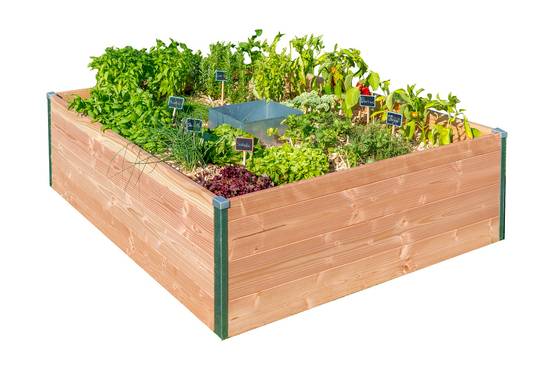 Mon Petit Potager - Carré Potager avec composteur intégré - Bois Douglas non traité - 120 x 115 x H40 - mon PETIT POTAGER - Image 1