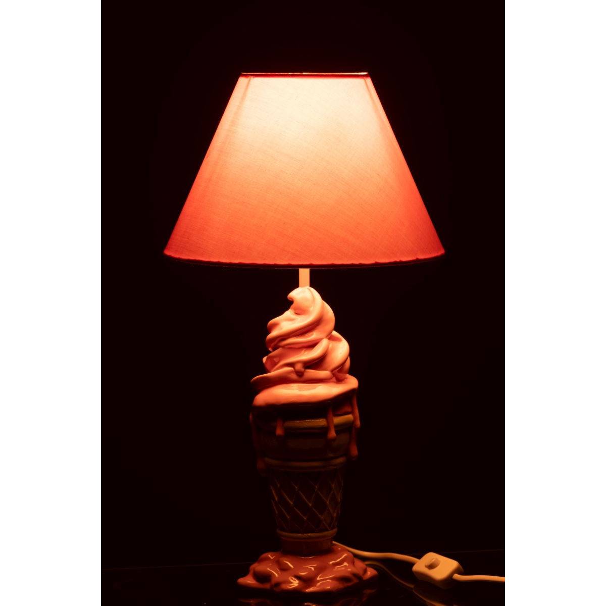J-Line - Lampe à Poser Enfant "Crème Glacée" 47cm Rose - Image 3