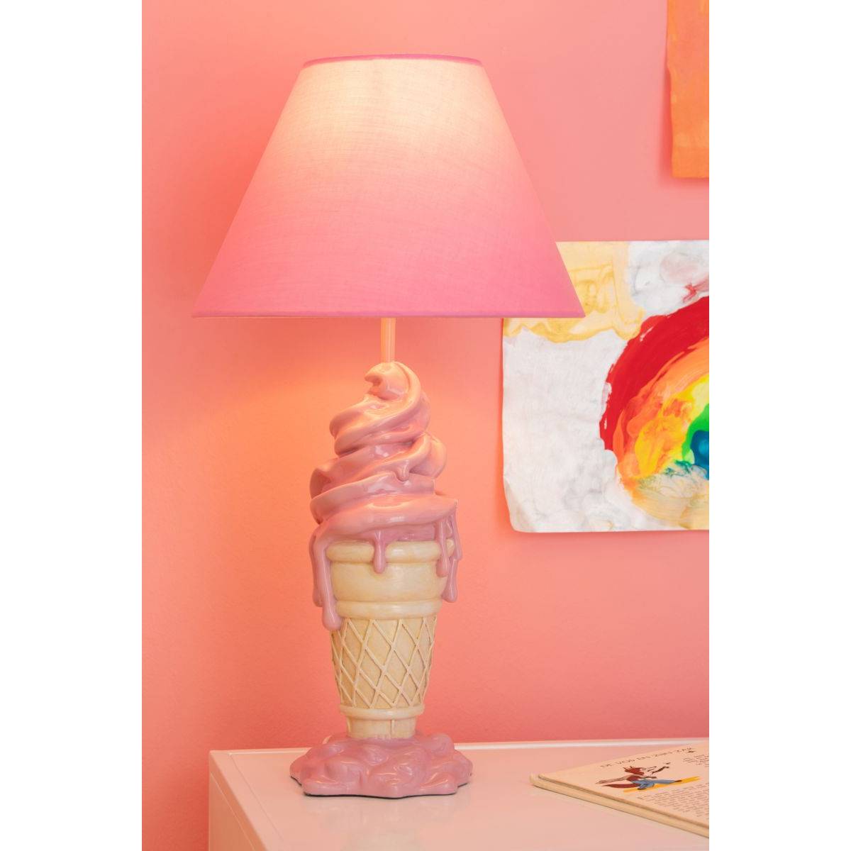J-Line - Lampe à Poser Enfant "Crème Glacée" 47cm Rose - Image 4
