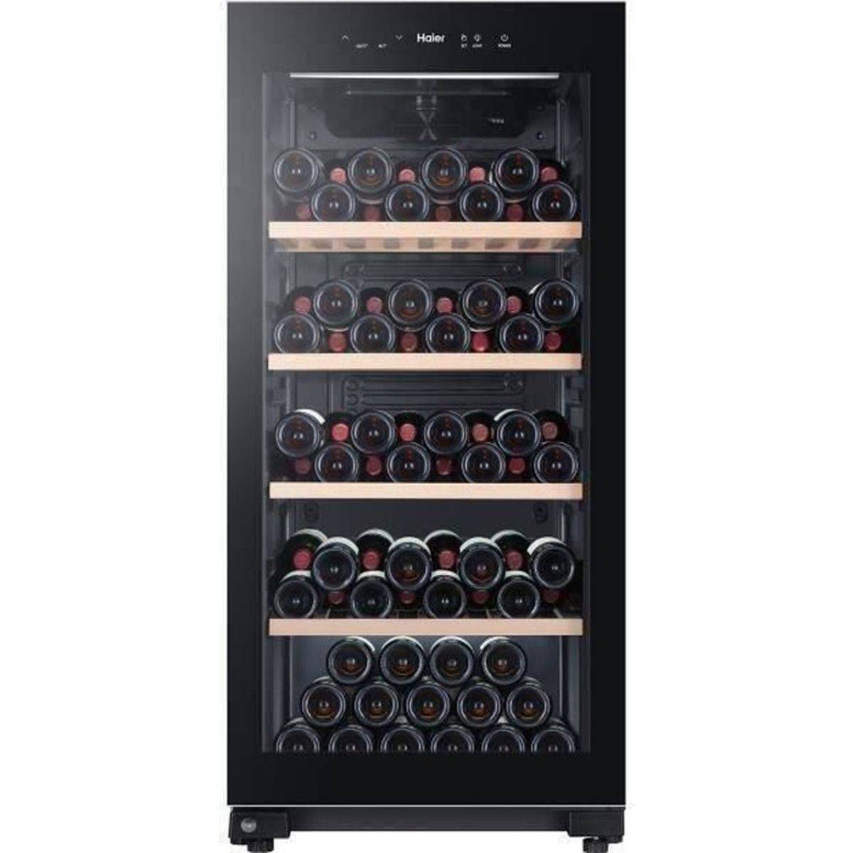 Cave à vin compresseur Haier HWS116GAE, pose libre, 116 bouteilles, porte vitrée anti UV, 5-20 °C - Haier - Image 1