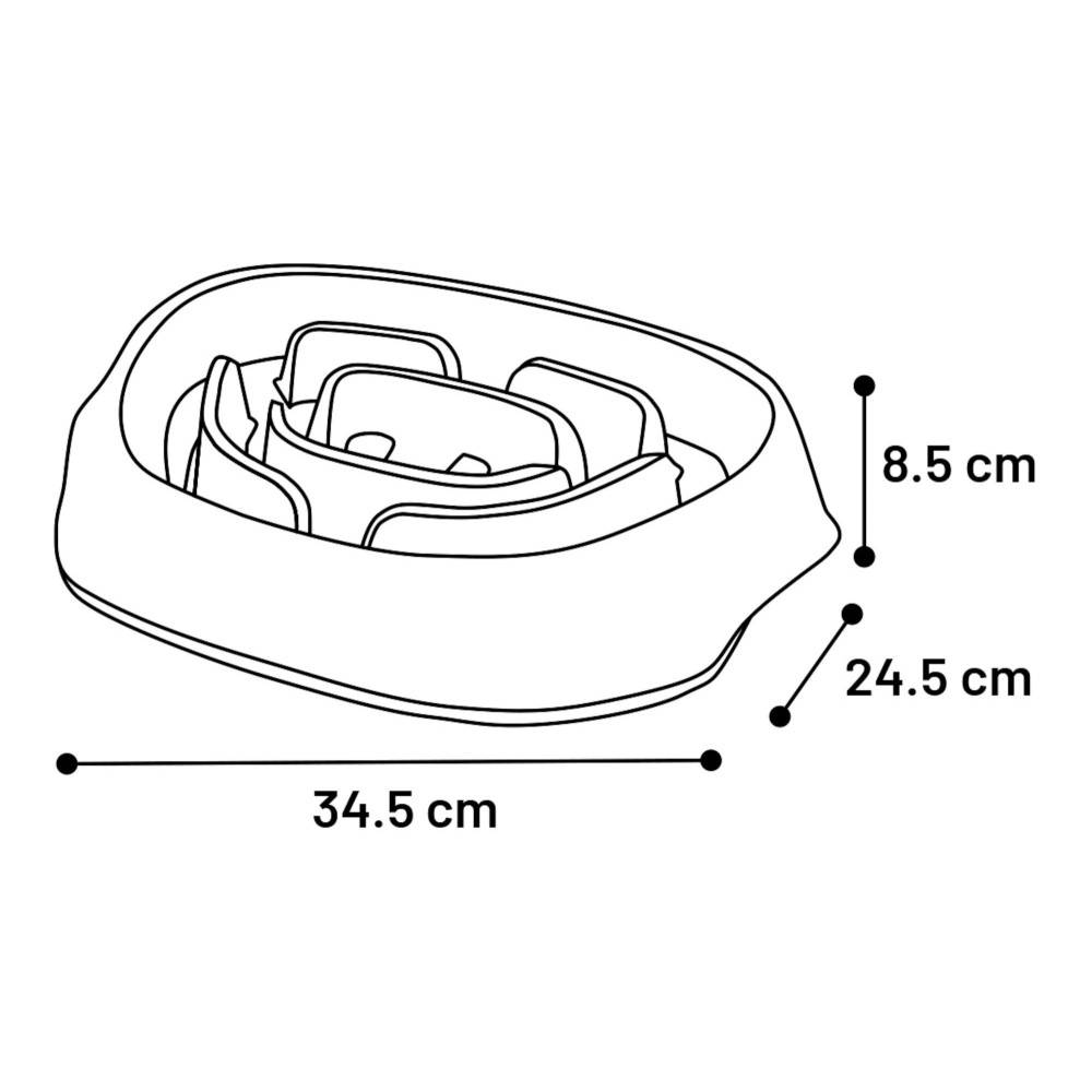 Gamelle anti glouton ovale blanche pour chien - Image 2