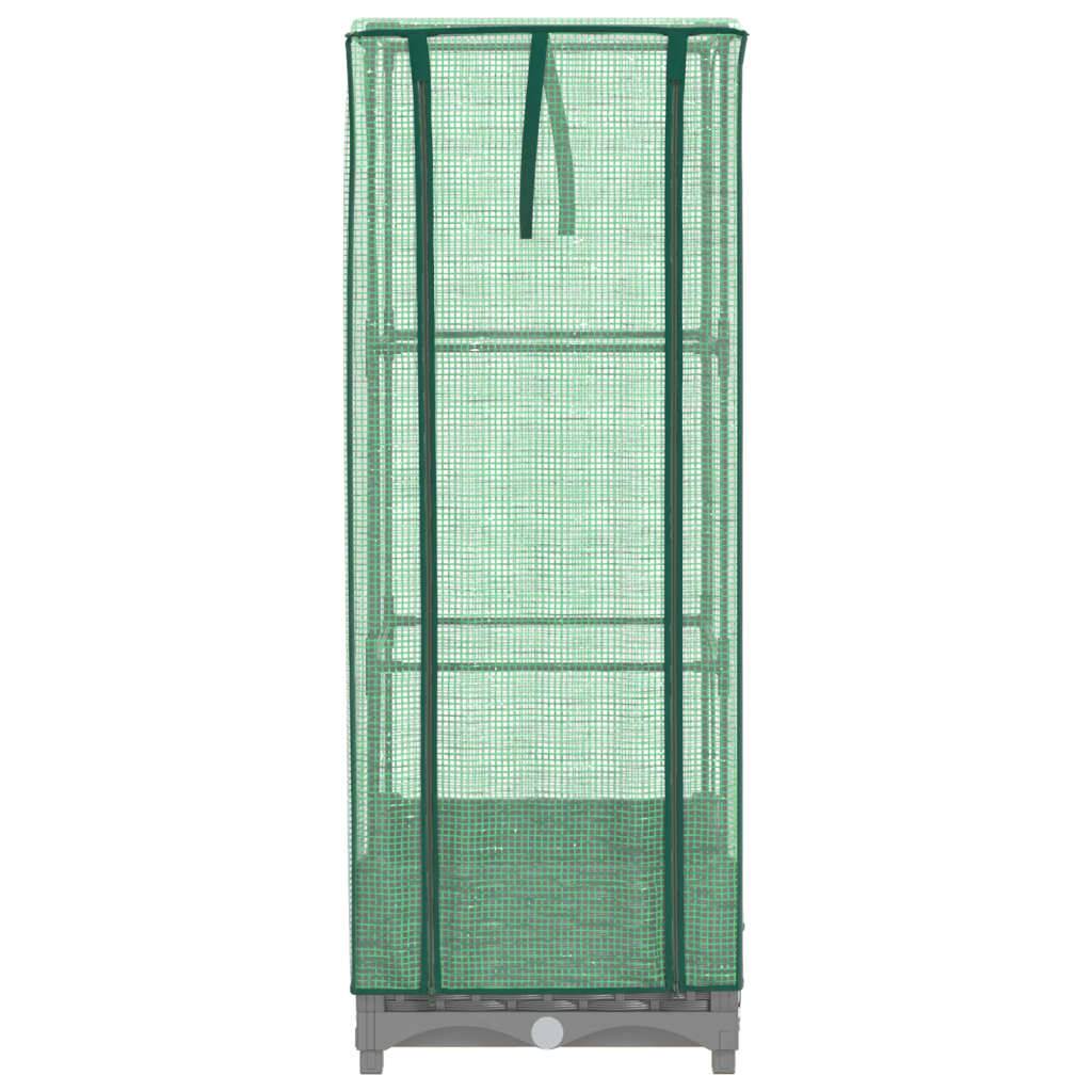 Mini Serre Carrée Compacte sur Pieds pour Herbes Aromatiques avec Bâche de Croissance Gris 40 cm – ComfortXL Outdoor Living - Image 4