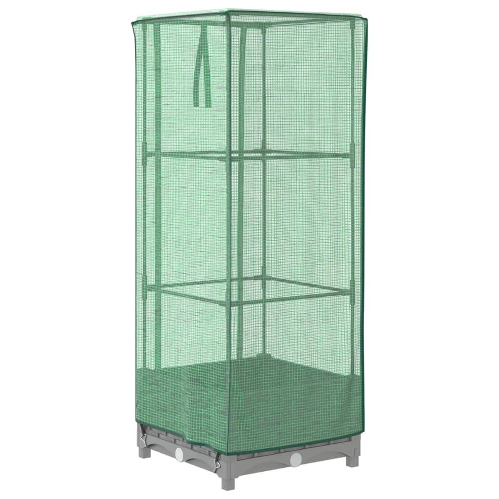 Mini Serre Carrée Compacte sur Pieds pour Herbes Aromatiques avec Bâche de Croissance Gris 40 cm – ComfortXL Outdoor Living - Image 6