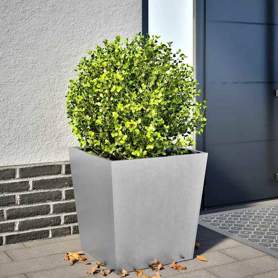 Jardinière acier galvanisé gris 50 x 50 x 50 cm - PANGIVO - Image 1
