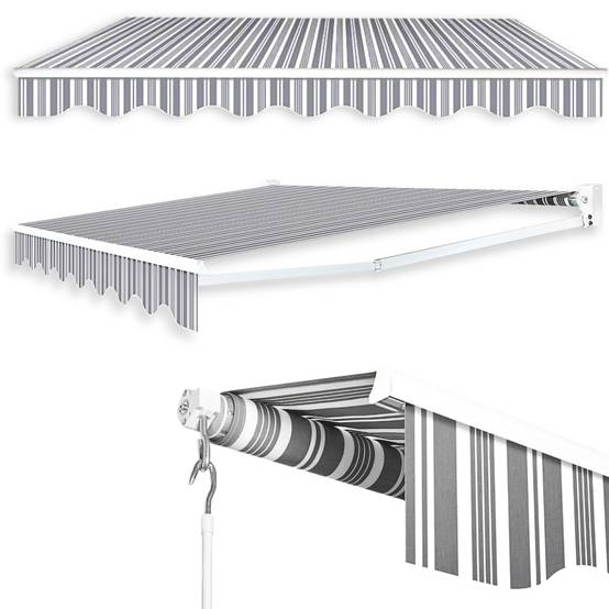 Store banne manuel 3.95 x 3 m Unité Rayé - Image 1