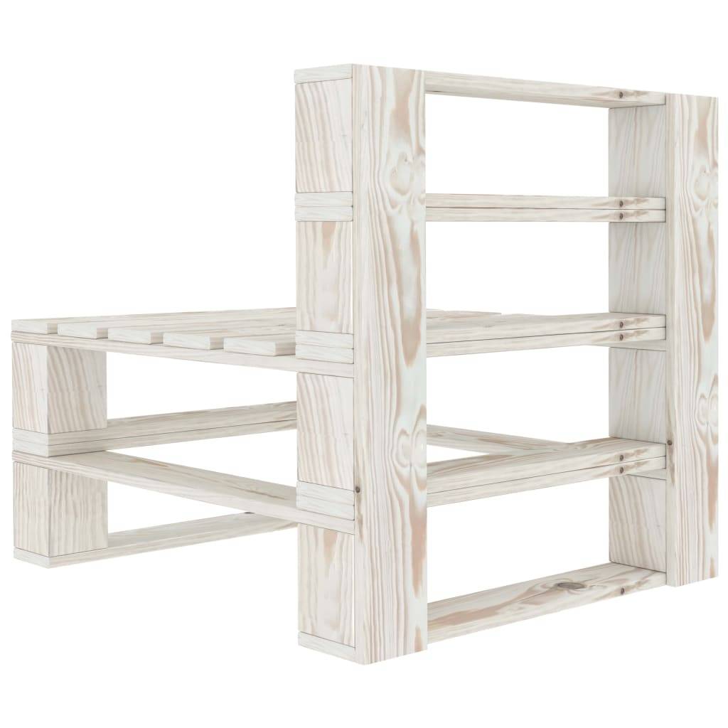 Helloshop26 - Canapé de milieu palette de jardin bois 60 x 67,5 x 60,8 cm blanc - Image 3