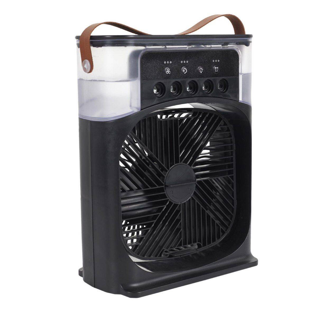 The Home Deco Factory - Ventilateur Brumisateur Led "Retro" 30cm Noir - Image 1