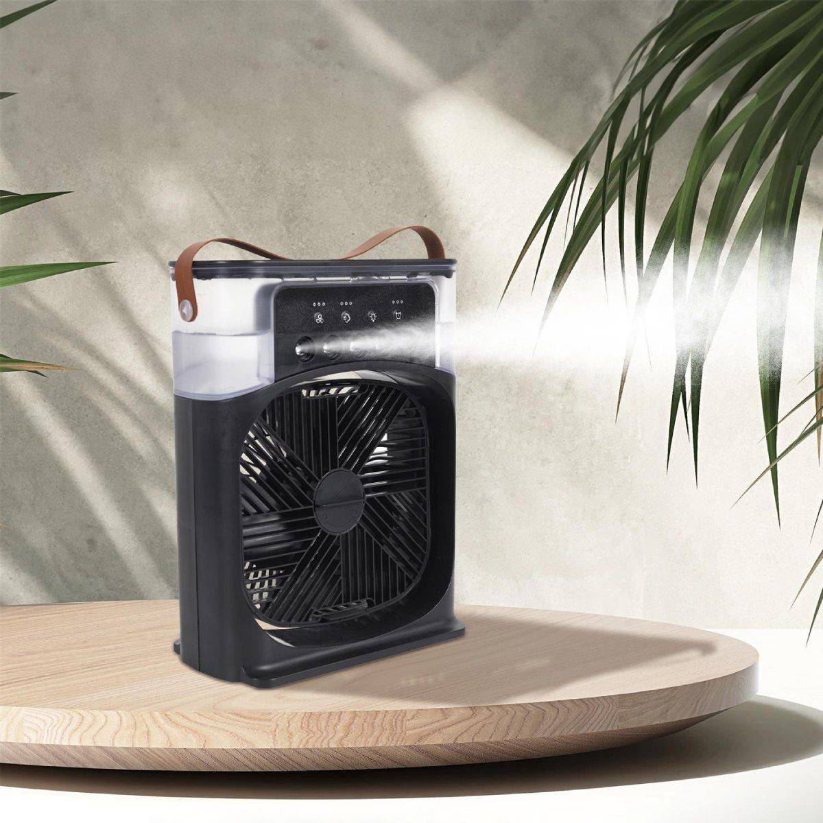 The Home Deco Factory - Ventilateur Brumisateur Led "Retro" 30cm Noir - Image 3
