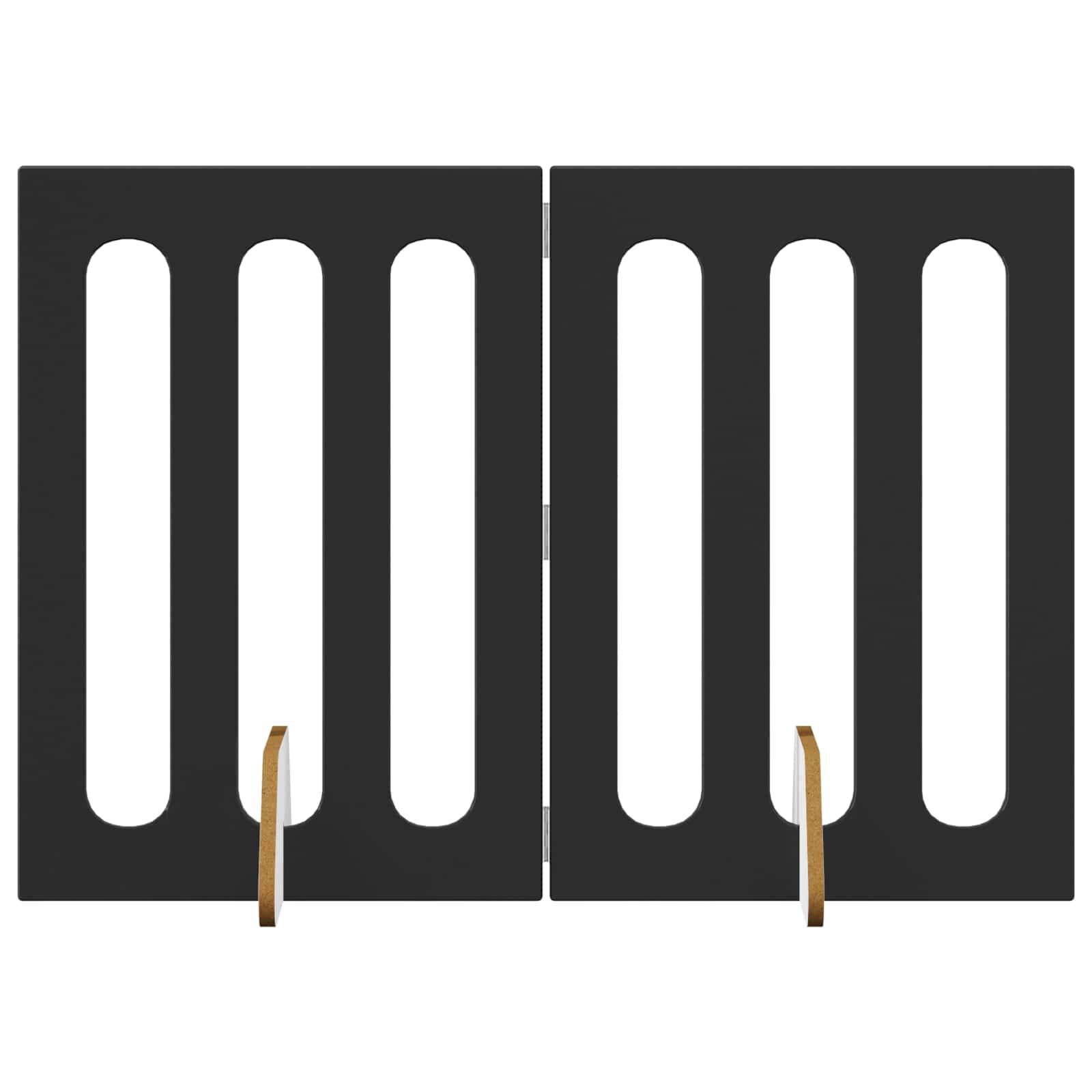 PANGIVO - Clôture pour animaux bois d'ingénierie noir 100.5 x 38 x 70 cm - PANGIVO - Image 2