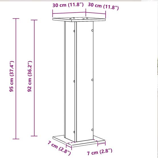 Support plante Xenia Ice 30 X 30 X 95 cm - P95048I - Image 9