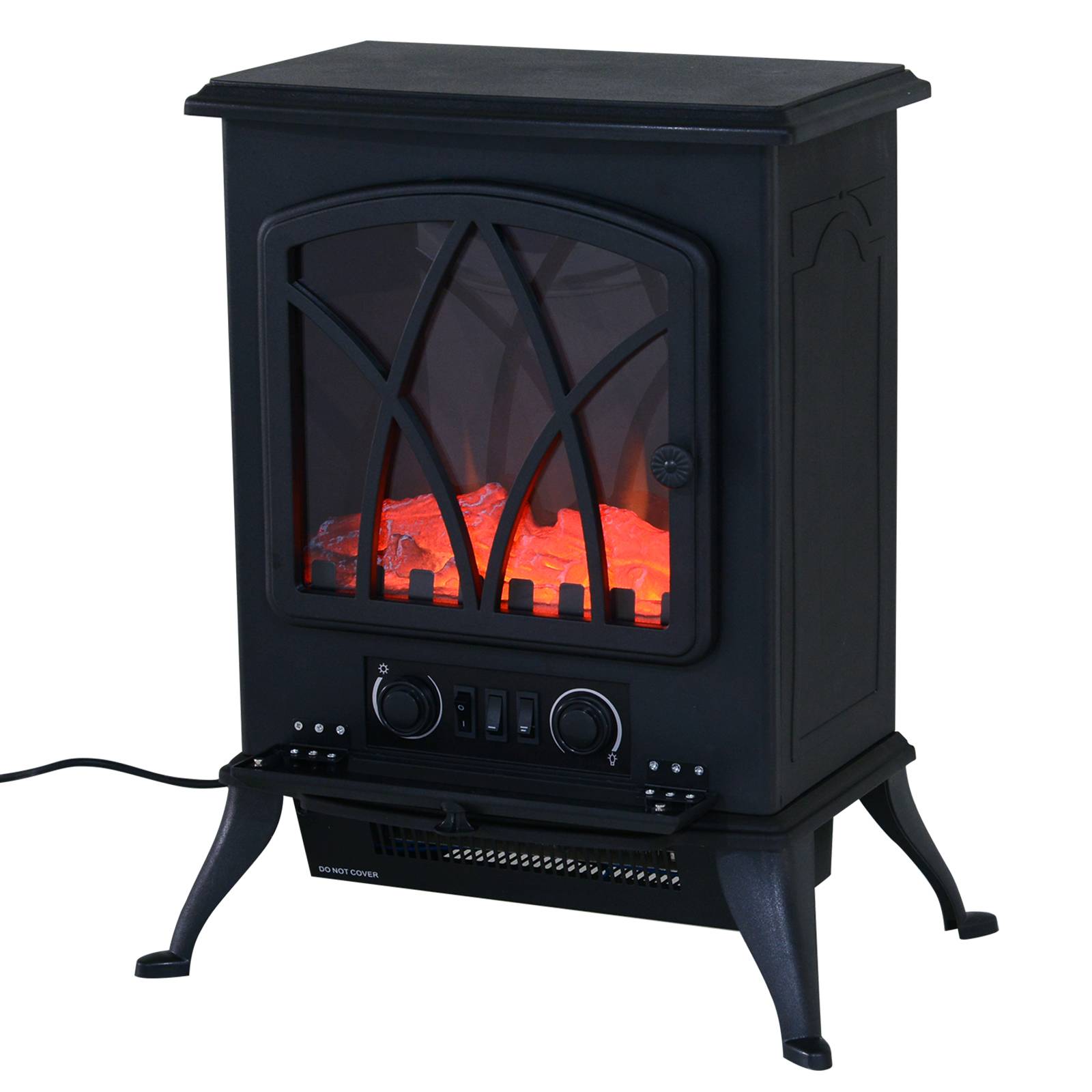 Sans Marque - Cheminée électrique,Cheminée LED 1000/2000W décorative noir - Image 1