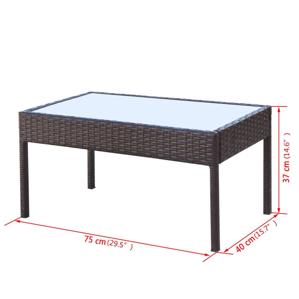 Helloshop26 - Salon de jardin meuble d'extérieur ensemble de mobilier 4 pièces avec coussins résine tressée marron - Image 7