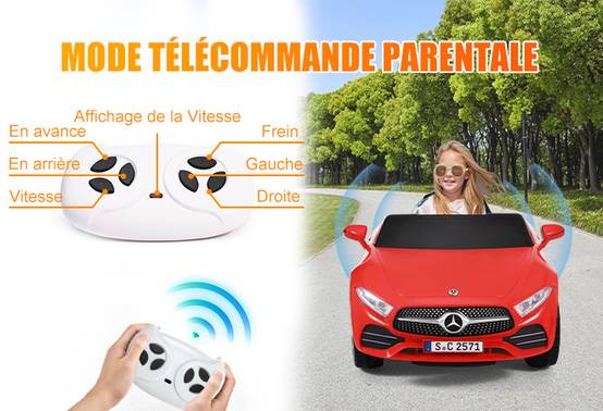 Voiture électrique pour enfants Mercedes-Benz CLS 350 (rouge) - Vitesse 2,5-4,5 km/h Éclairage LED et musique - Image 6