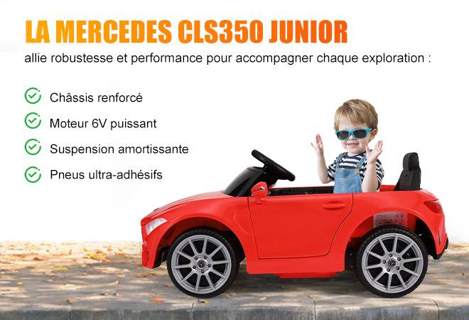 Voiture électrique pour enfants Mercedes-Benz CLS 350 (rouge) - Vitesse 2,5-4,5 km/h Éclairage LED et musique - Image 8