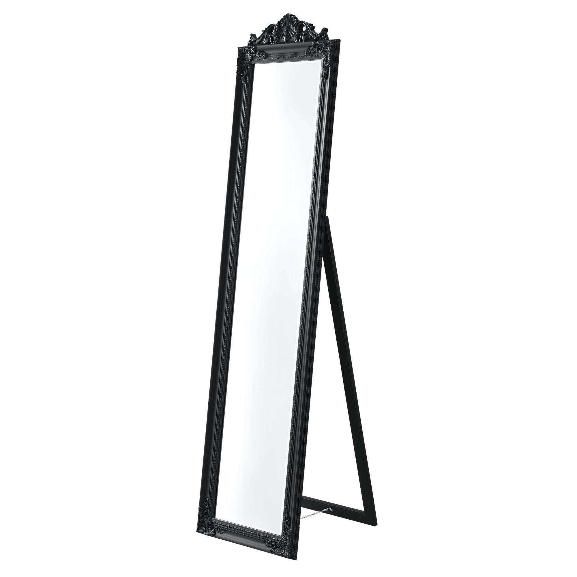 Helloshop26 - Miroir sur pied inclinable 160 x 40 cm noir mat - Image 1