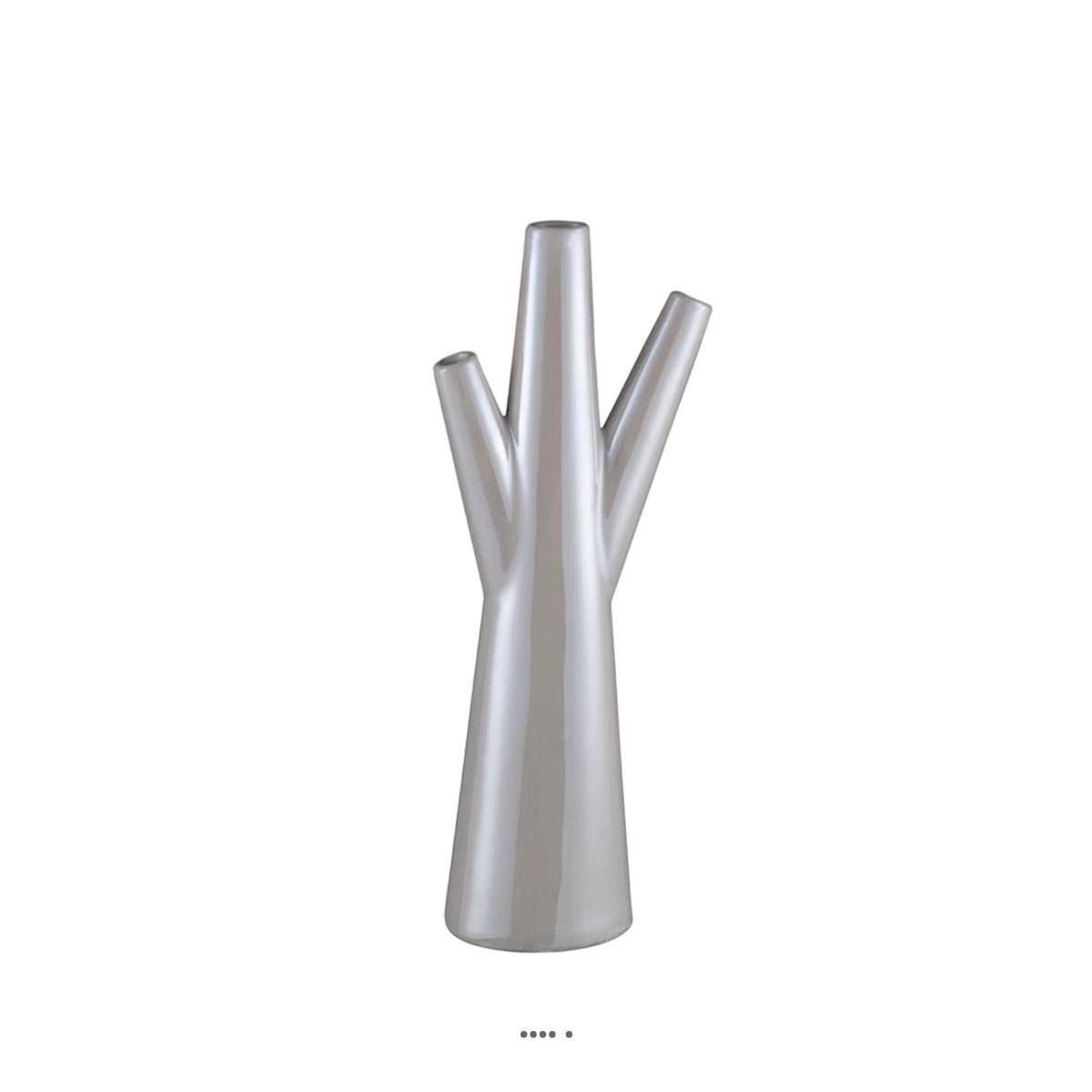 Artificielles - Vase Ceramique Blanche Perle L 16 x 8 2 x H 40 cm - Image 1