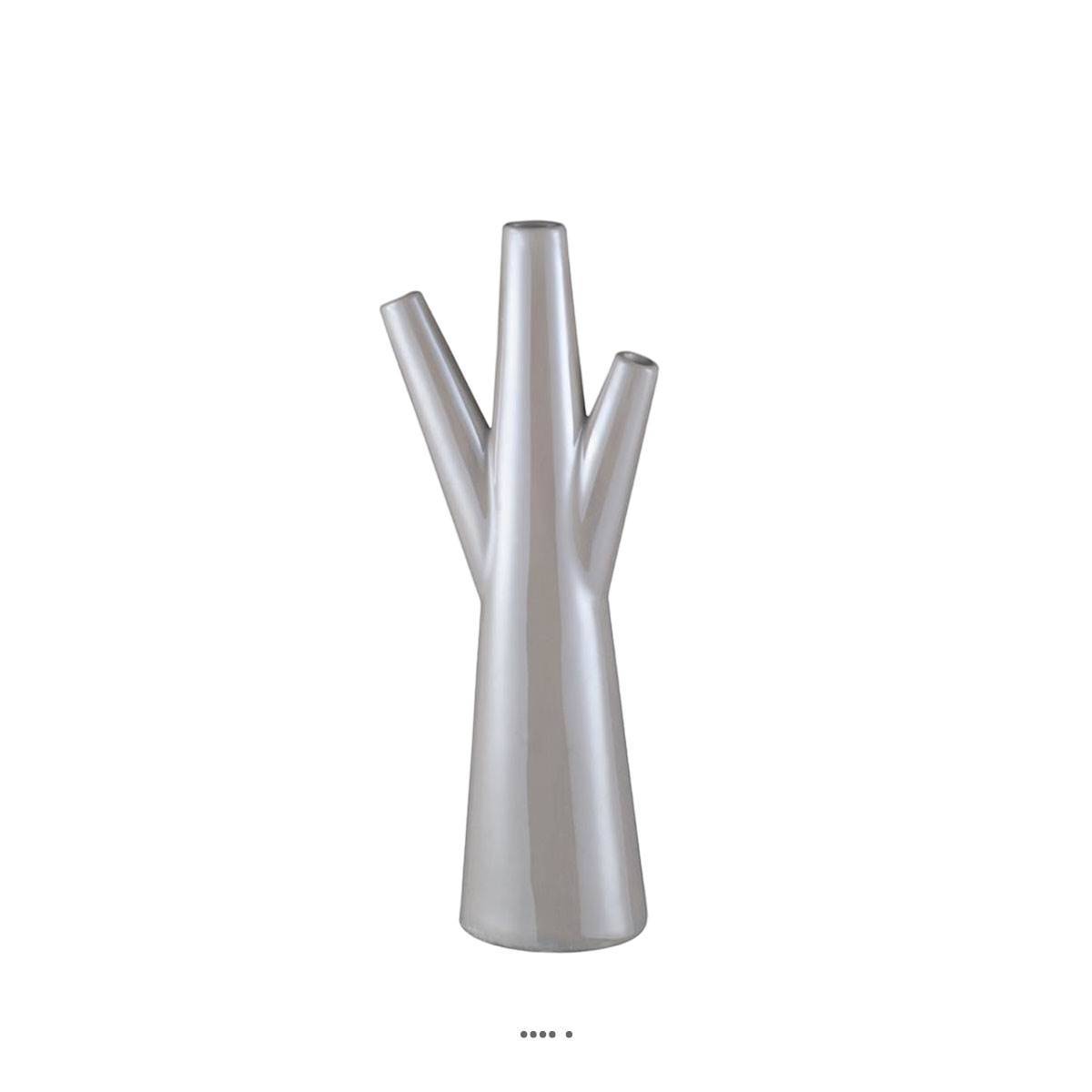 Artificielles - Vase Ceramique Blanche Perle L 16 x 8 2 x H 40 cm - Image 2