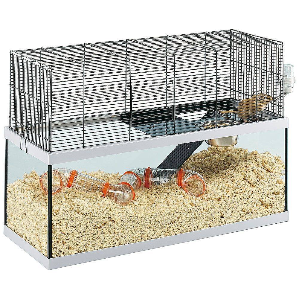 Ferplast - Ferplast Cages pour gerbilles GABRY 80 Petits rongeurs, structure à 2 étages, accessoires inclus, cuve en verre et grillage en métal vernis Noir - Image 1