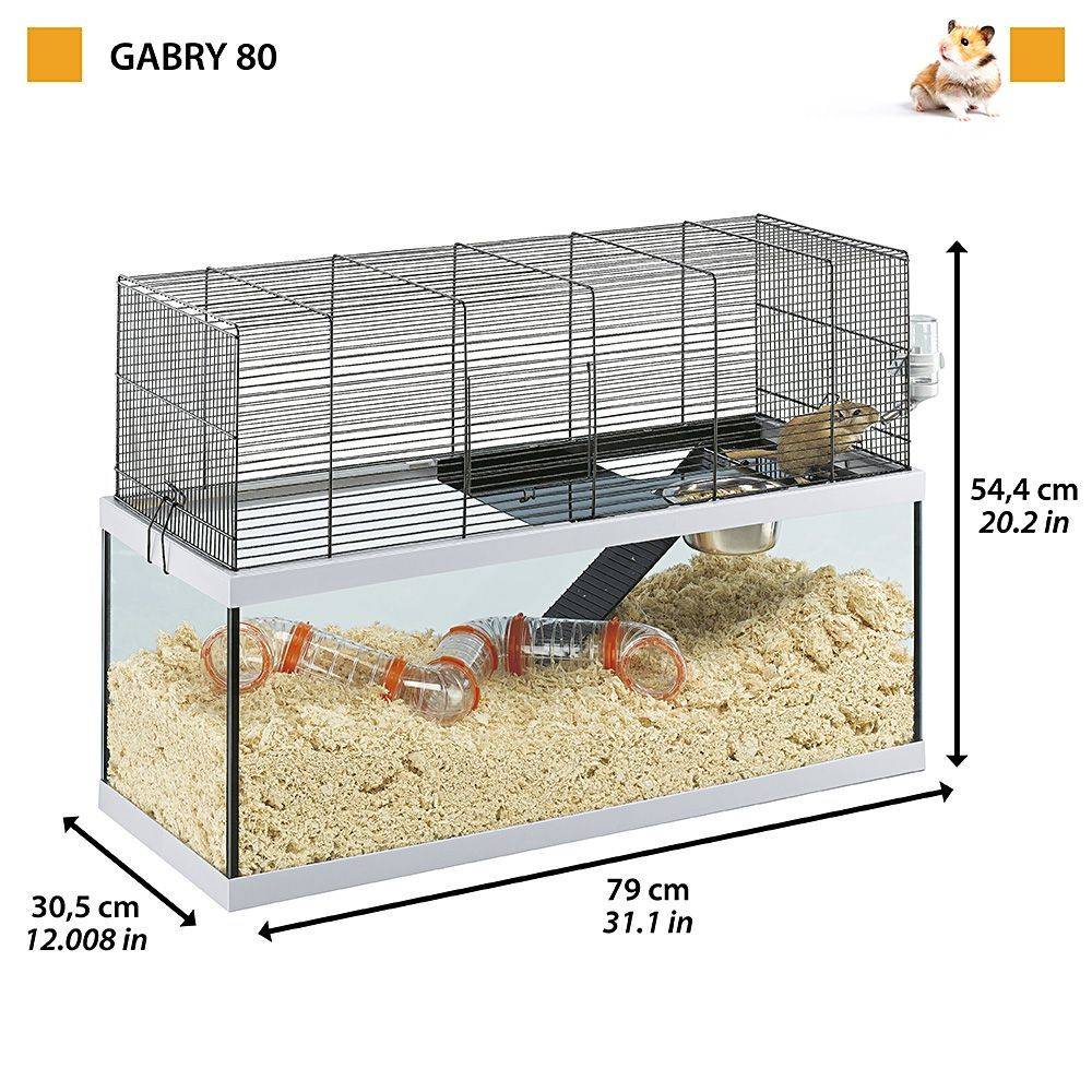 Ferplast - Ferplast Cages pour gerbilles GABRY 80 Petits rongeurs, structure à 2 étages, accessoires inclus, cuve en verre et grillage en métal vernis Noir - Image 2