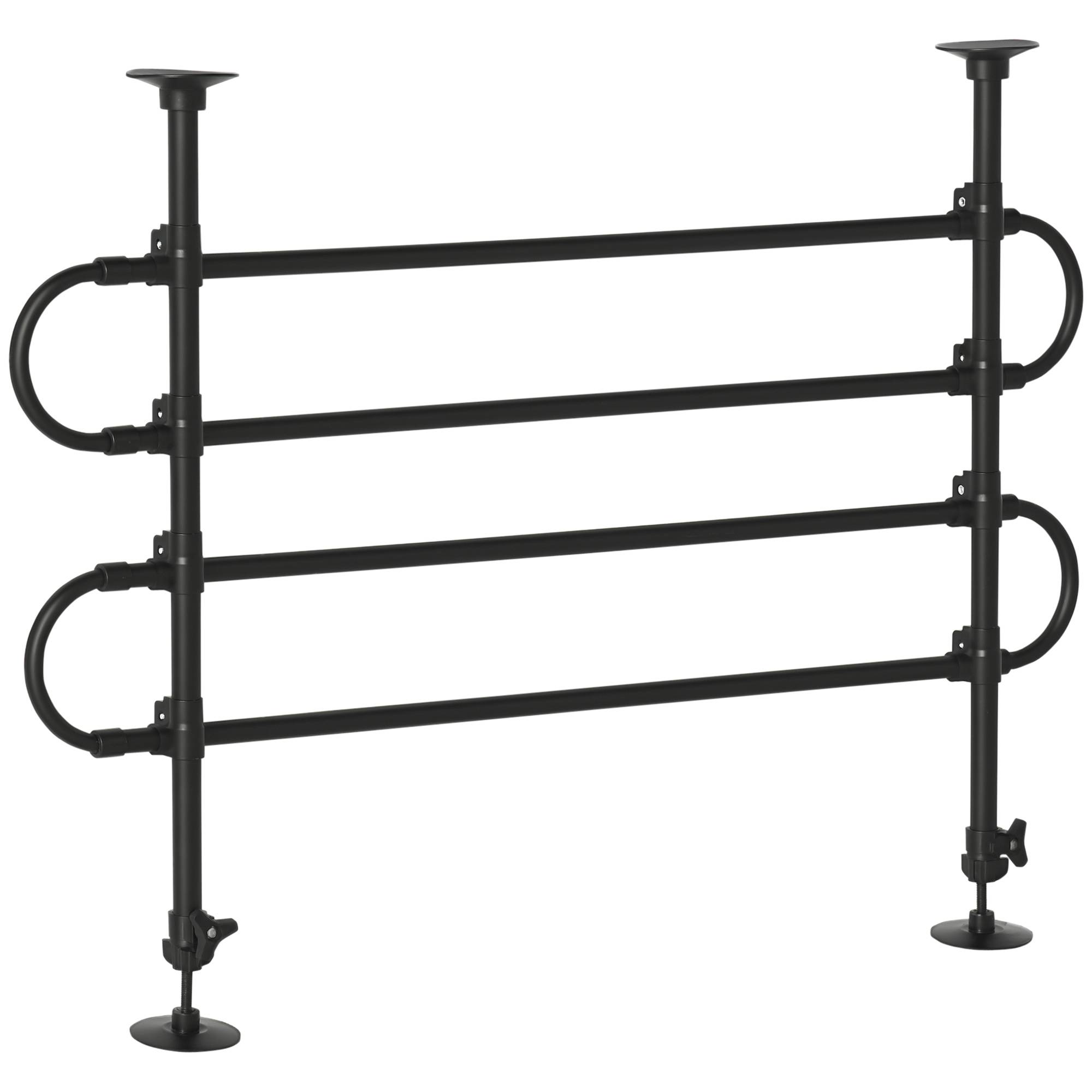 Sans Marque - Barrière sécurité chiens voiture grille protection acier coffre/bagages largeur/hauteur réglables 87-135x60-105 cm noire - Image 1