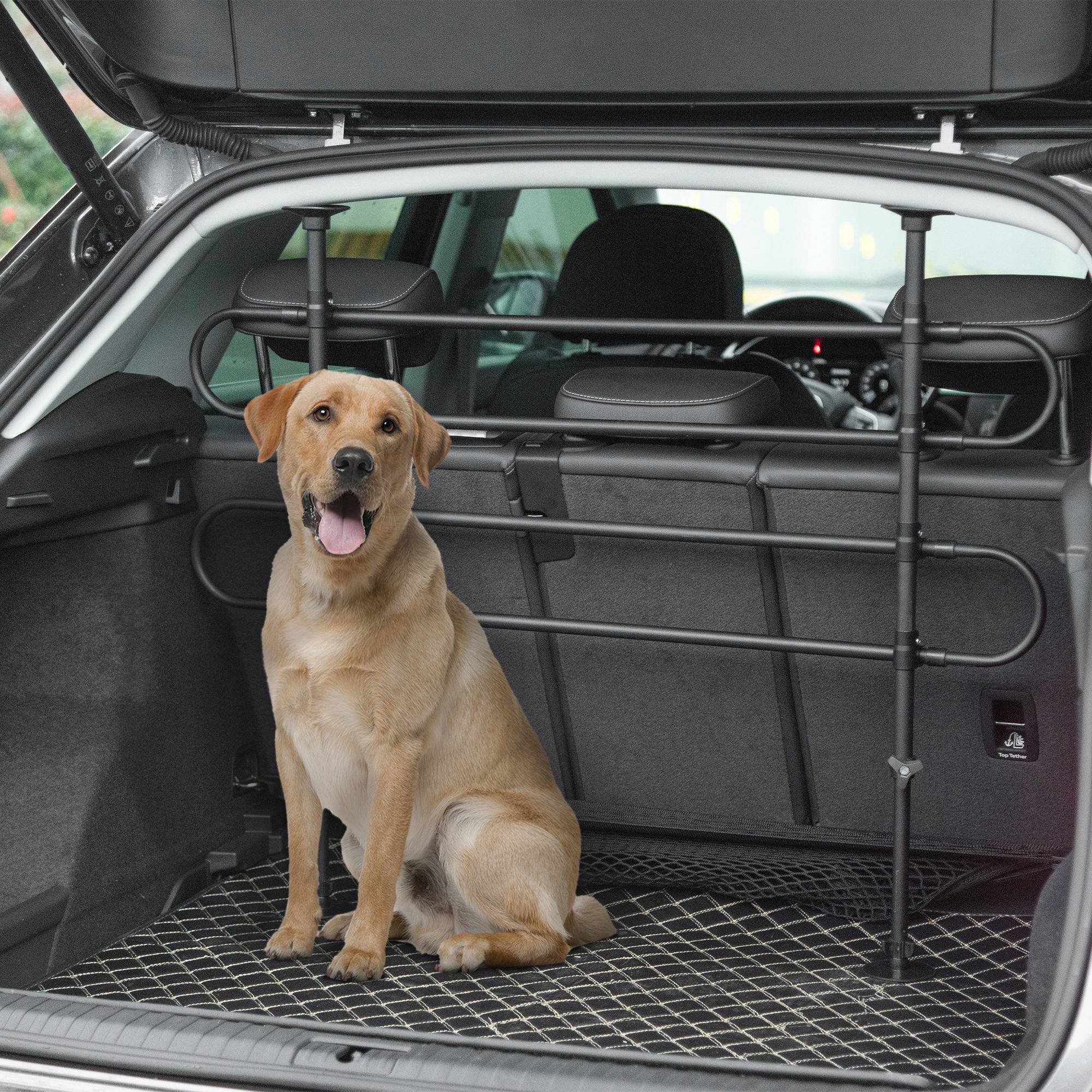 Sans Marque - Barrière sécurité chiens voiture grille protection acier coffre/bagages largeur/hauteur réglables 87-135x60-105 cm noire - Image 4