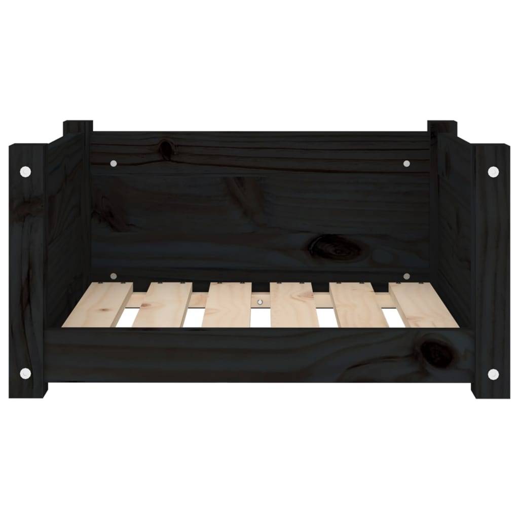 Vidaxl - Lit pour chien Noir 55,5x45,5x28 cm Bois massif de pin vidaXL 821446 - Image 6