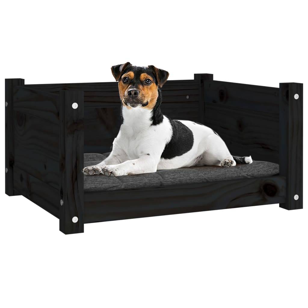 Vidaxl - Lit pour chien Noir 55,5x45,5x28 cm Bois massif de pin vidaXL 821446 - Image 5