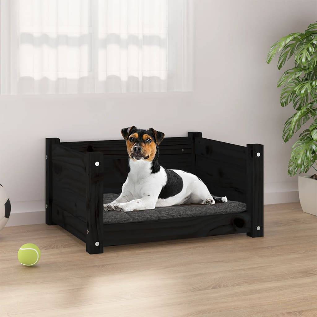 Vidaxl - Lit pour chien Noir 55,5x45,5x28 cm Bois massif de pin vidaXL 821446 - Image 1