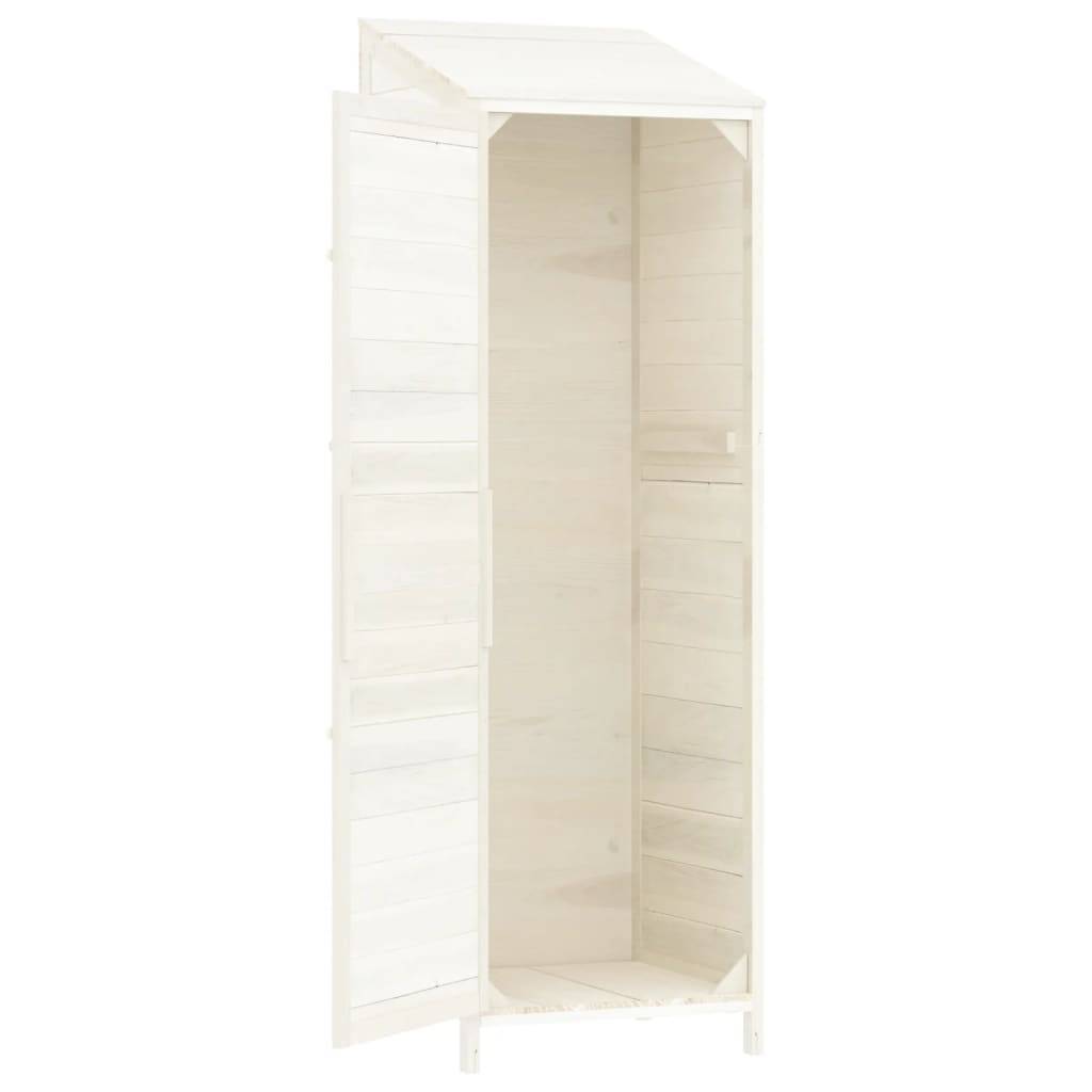 Abri de jardin 0.29m² - Cabane de jardin - Remise de jardin Blanc 55x52x174,5 cm Bois de sapin solide MAISON CHIC - Image 7