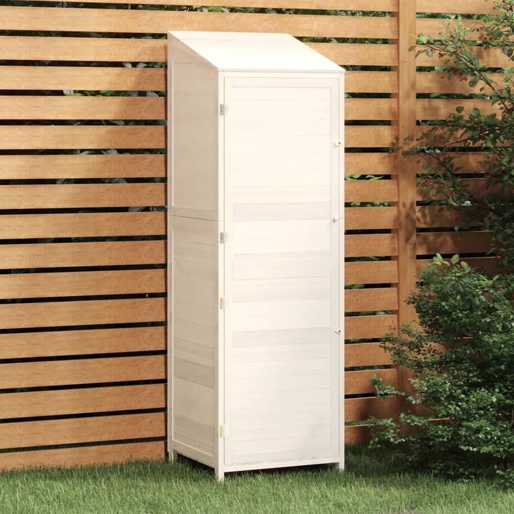 Abri de jardin 0.29m² - Cabane de jardin - Remise de jardin Blanc 55x52x174,5 cm Bois de sapin solide MAISON CHIC - Image 2