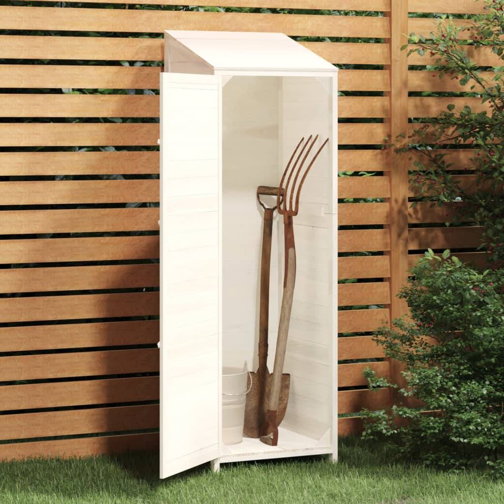Abri de jardin 0.29m² - Cabane de jardin - Remise de jardin Blanc 55x52x174,5 cm Bois de sapin solide MAISON CHIC - Image 3