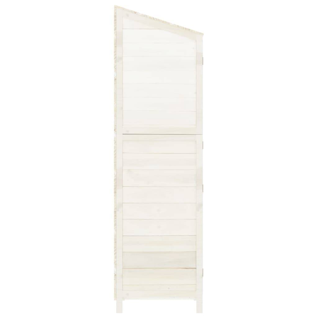 Abri de jardin 0.29m² - Cabane de jardin - Remise de jardin Blanc 55x52x174,5 cm Bois de sapin solide MAISON CHIC - Image 5