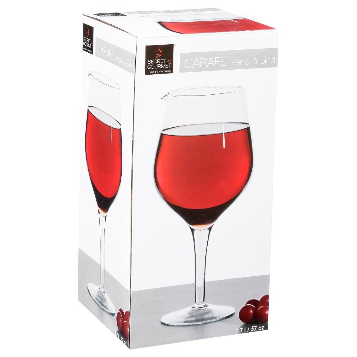 Carafe en forme de verre à pied - 1,7 L - Verre - Image 3