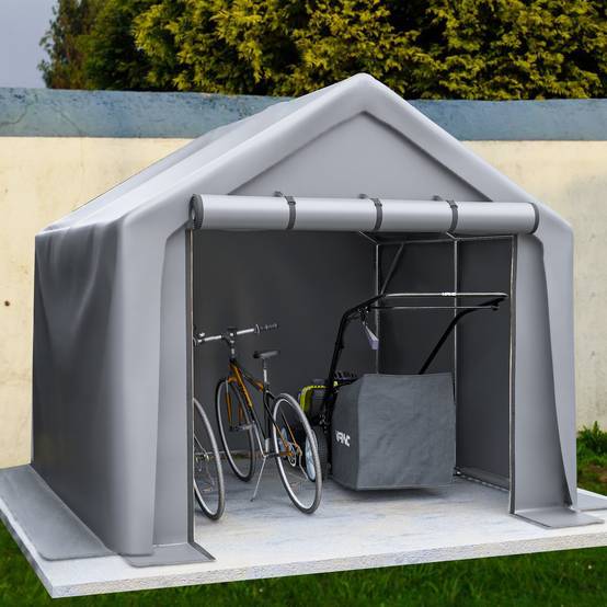 PANGIVO - Tente garage acier et PE gris foncé 244 x 241 x 217 cm - PANGIVO - Image 6