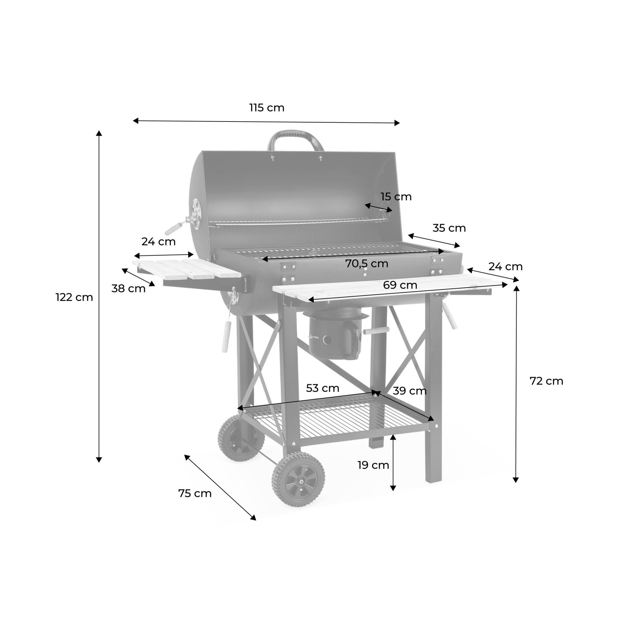 sweeek - Barbecue américain charbon de bois - Serge noir - Smoker américain avec aérateurs. récupérateur de cendres. fumoir | sweeek - Image 2