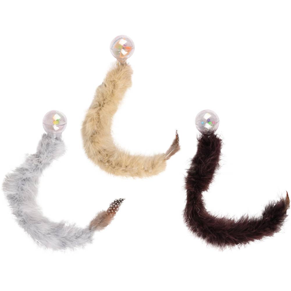 1 Balle Boa avec plume 47 cm jouet pour chat couleur aléatoire - Image 5